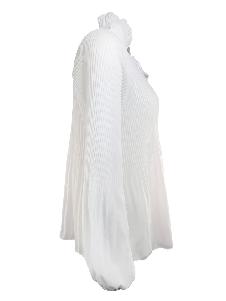 Bluse Plissee creme, Ansicht Seite
