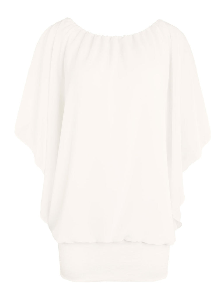 Chiffon Shirt,  elfenbein weiß, Ansicht vorn