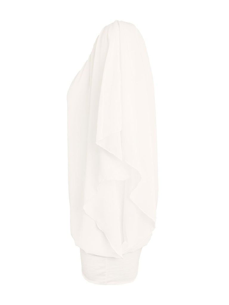 Chiffon Shirt,  elfenbein weiß, Ansicht Seite