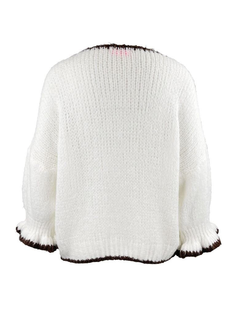 Strickjacke Tessa creme braun Ansicht hinten
