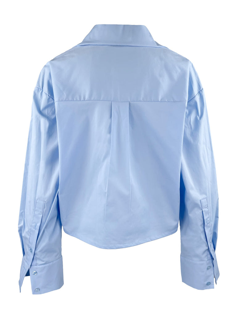 Bluse Lilian hellblau Ansicht hinten