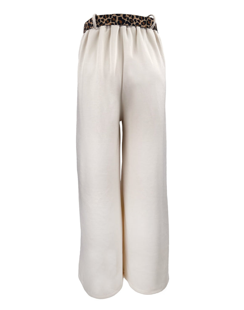 Hose Palazzo creme, Leo-Gürtel, Ansicht hinten