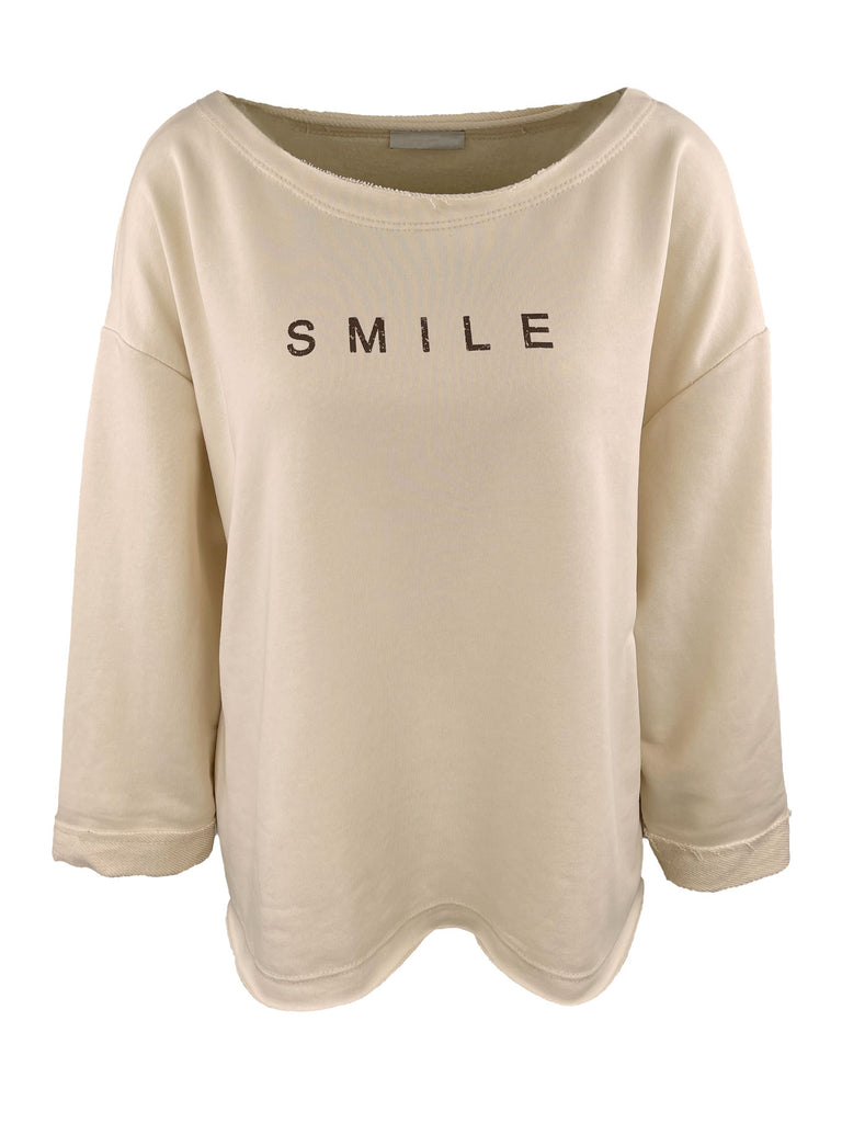 Sweatshirt SMILE beige, Ansicht vorn