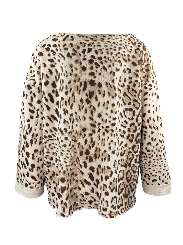 Sweatshirt YES Leo beige braun, Ansicht hinten