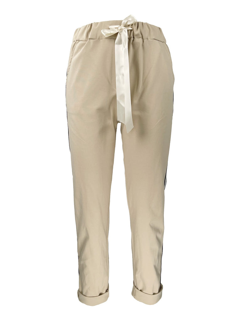 Hose Sportstreifen beige, Ansicht vorn