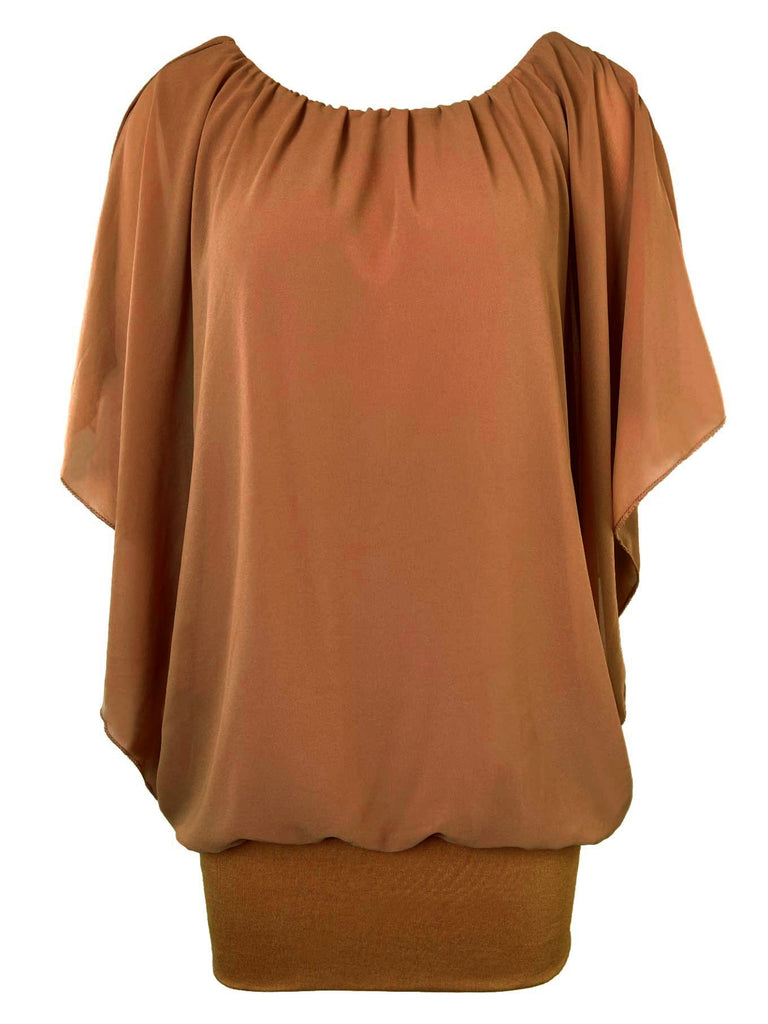 Chiffon Shirt, camel, Ansicht vorn