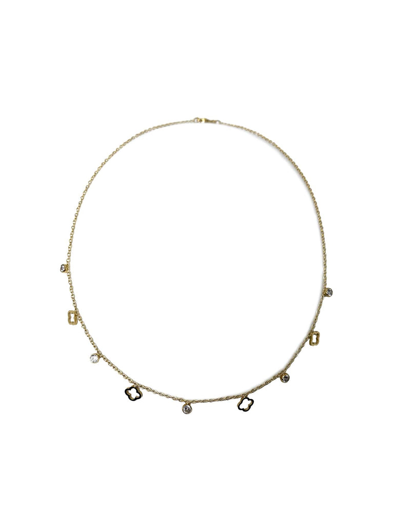 Kette Klee Strass goldfarben, Ansicht gesamt