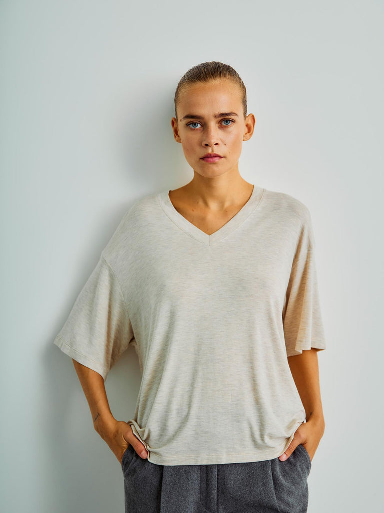 T-Shirt Josefine silver lining melange, Ansicht vorn