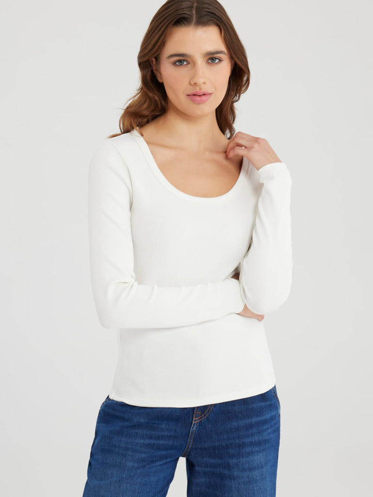 Shirt Langarm Dora white, Ansicht vorn