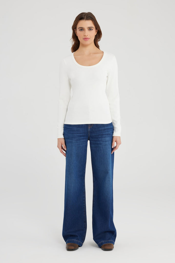 Shirt Langarm Dora white, Ansicht vorn