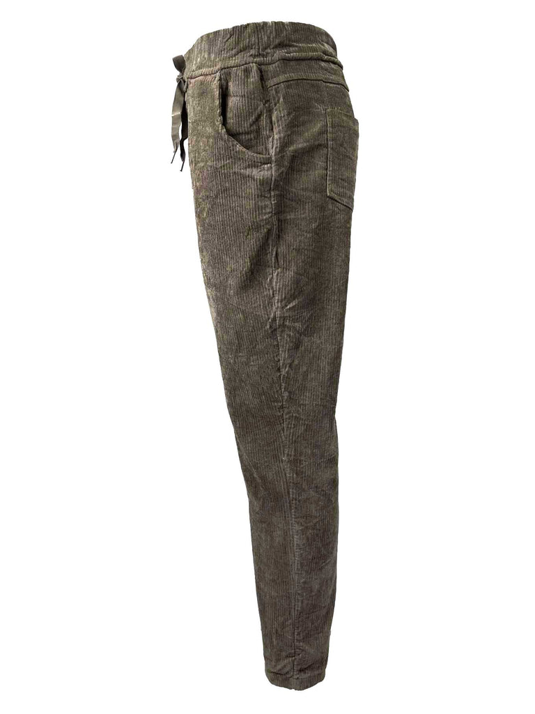 Jogpant Cord taupe, Ansicht seitlich