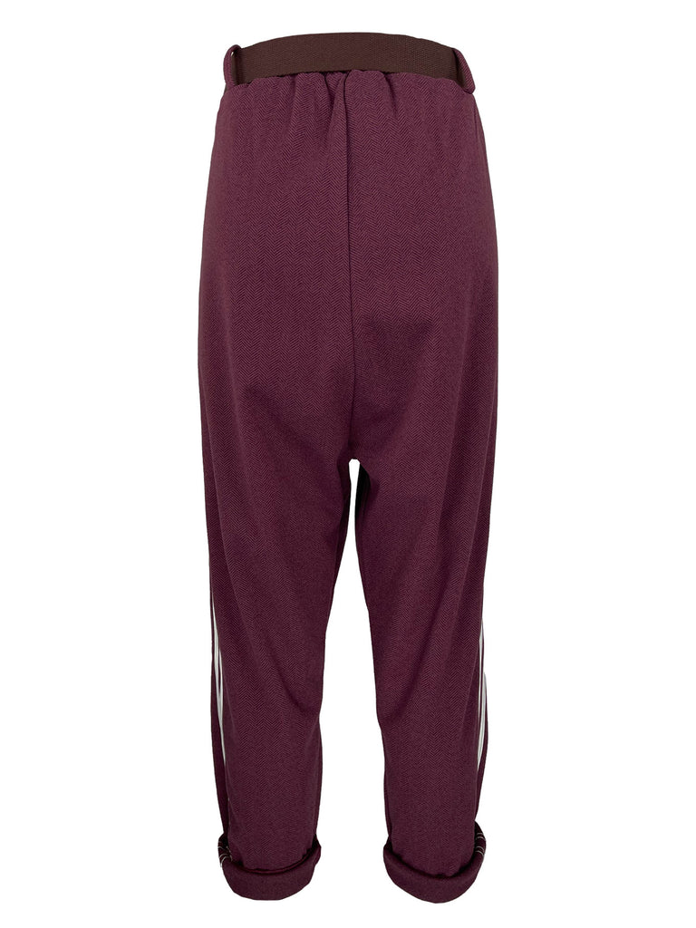 Hose Baggy mit Sportstreifen burgund, Ansicht hinten