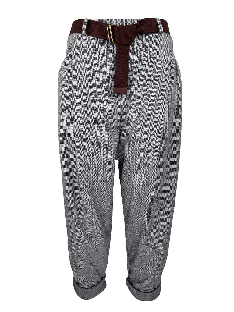 Hose Baggy mit Sportstreifen grau, Ansicht vorn
