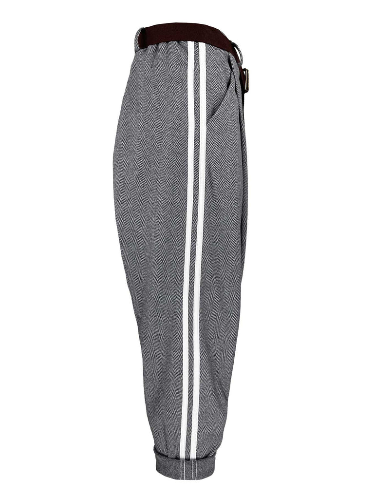 Hose Baggy mit Sportstreifen grau, Ansicht seitlich