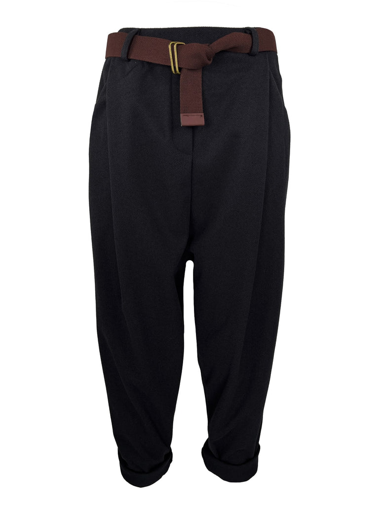 Hose Baggy mit Sportstreifen schwarz, Ansicht vorn