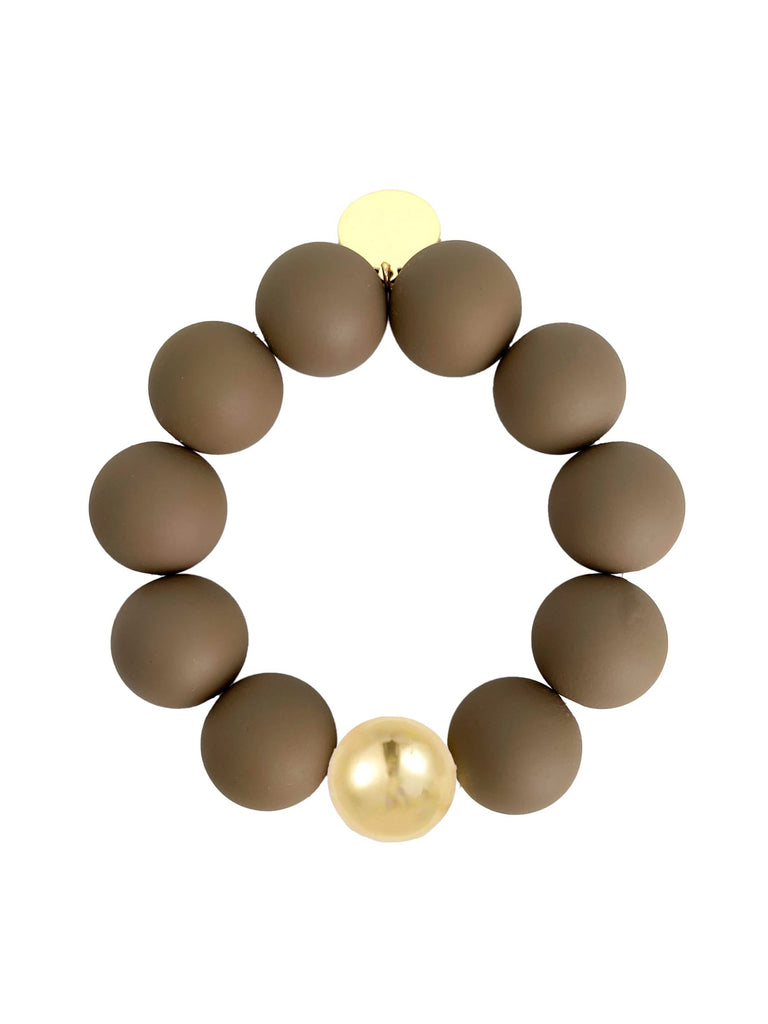 Armband Perlen taupe matt