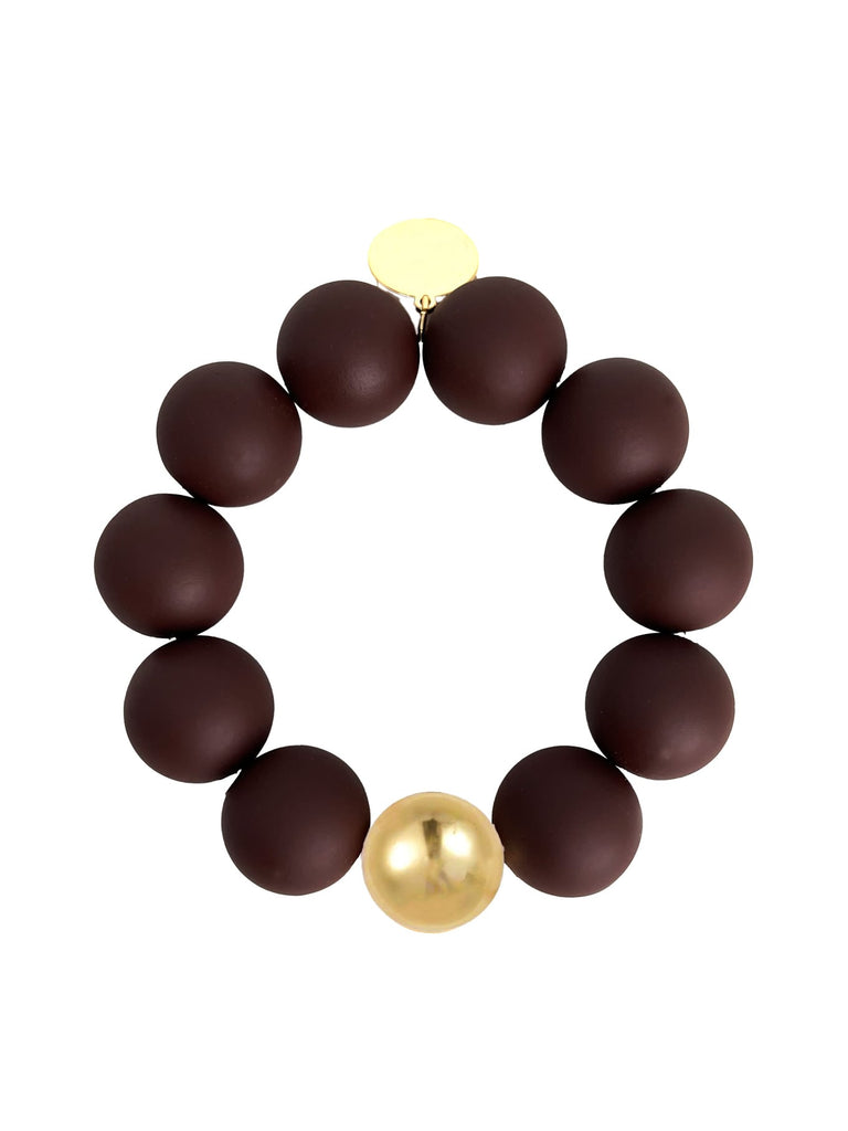 Armband Perlen schokobraun matt