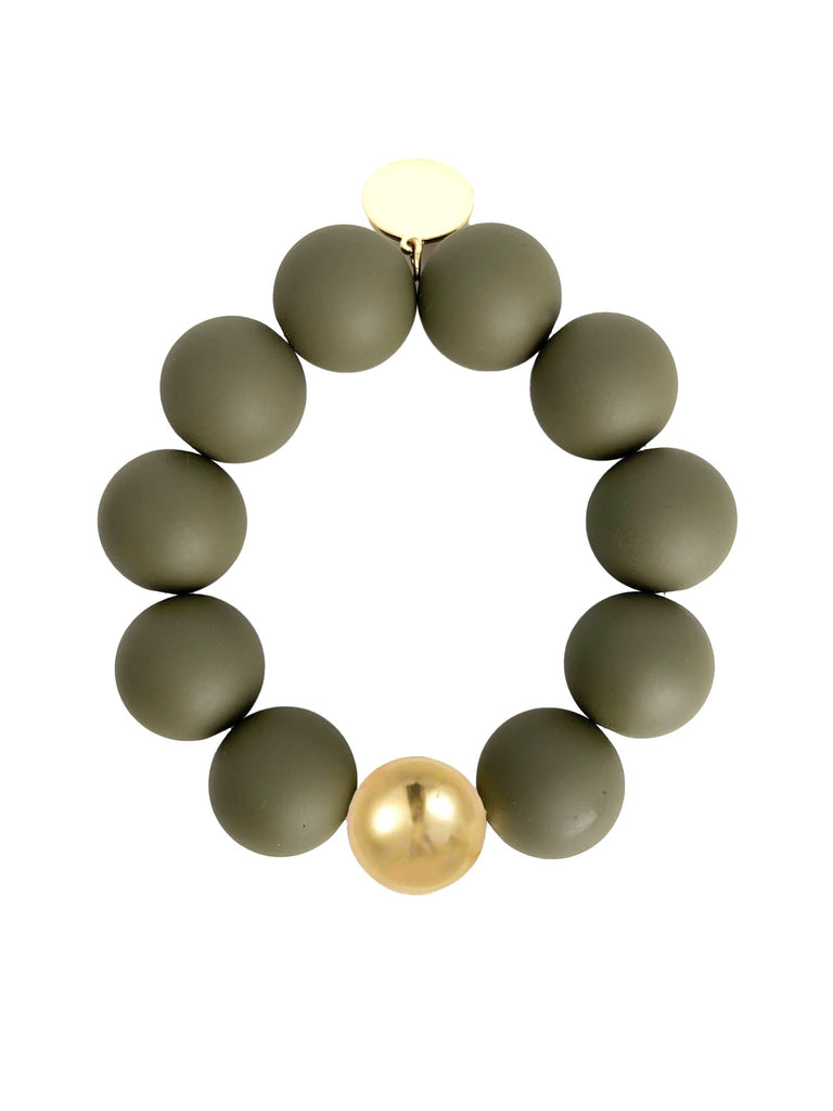 Armband Perlen oliv matt
