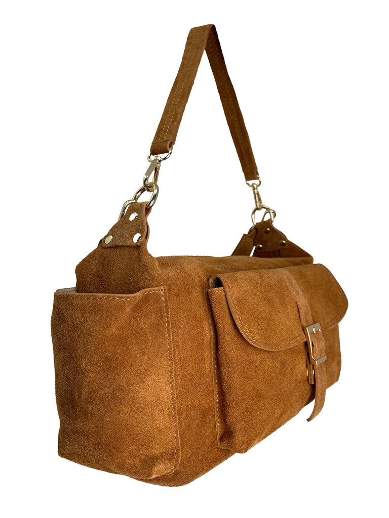 Henkeltasche cognac, Ansicht seitlich