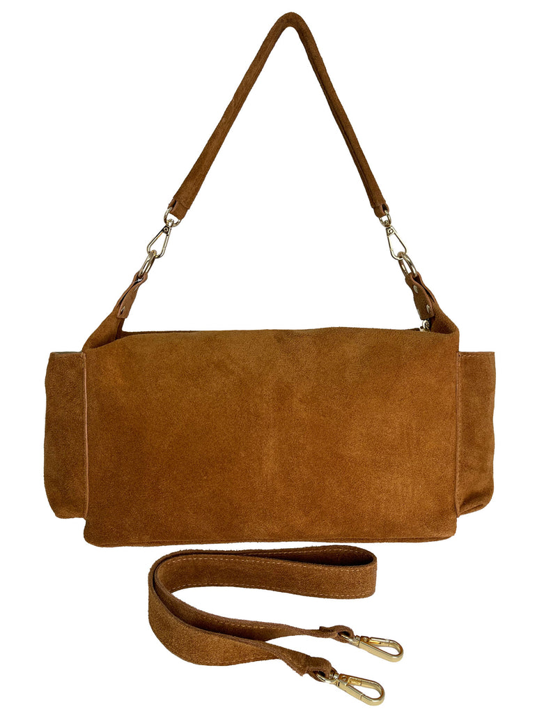 Henkeltasche cognac, Ansicht hinten