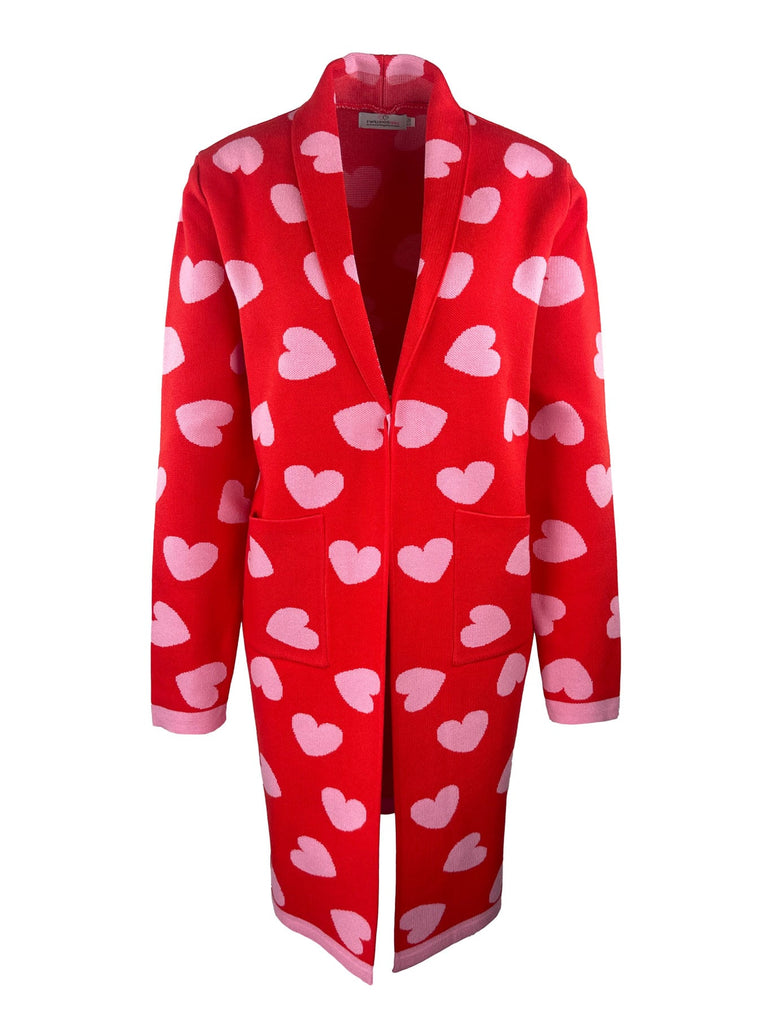 Strickjacke Heart rot, Ansicht vorn