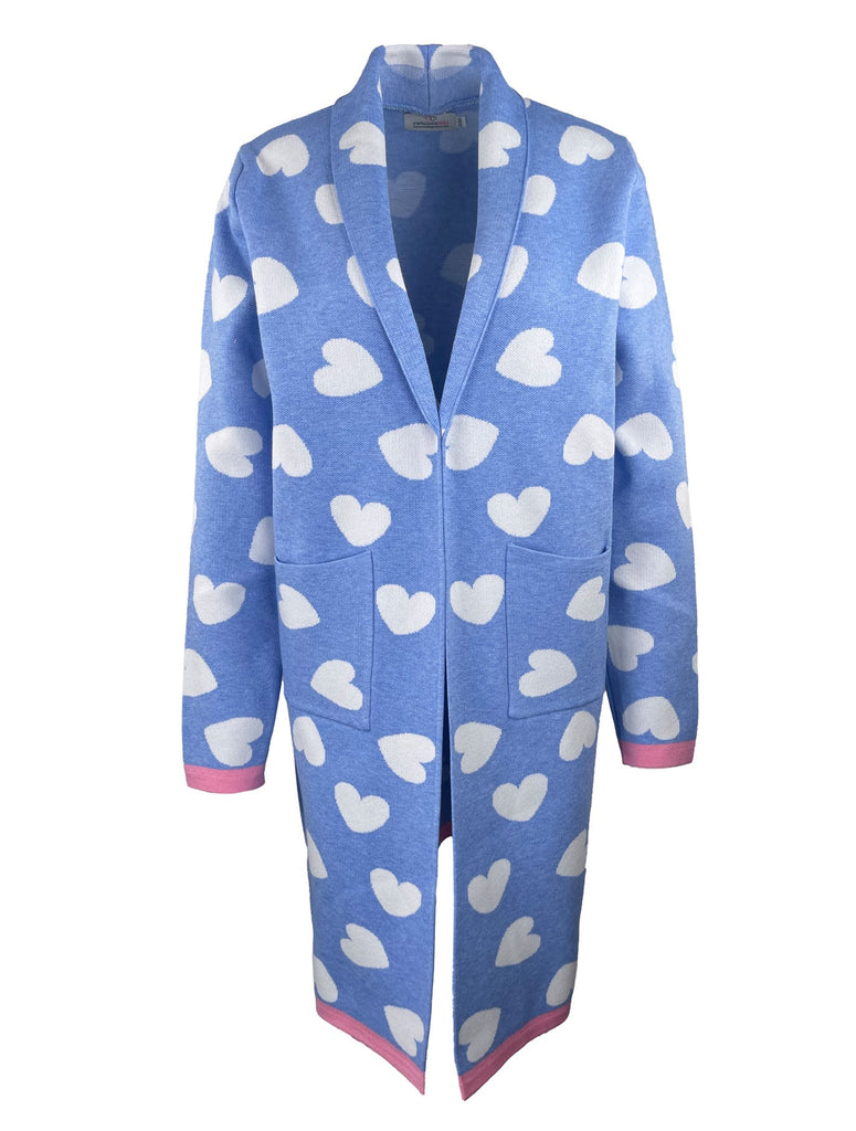 Strickjacke Heart blau, Ansicht vorn