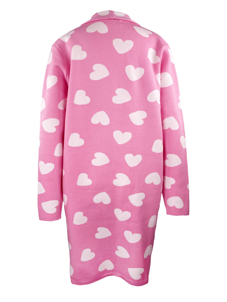 Strickjacke Heart pink, Ansicht hinten