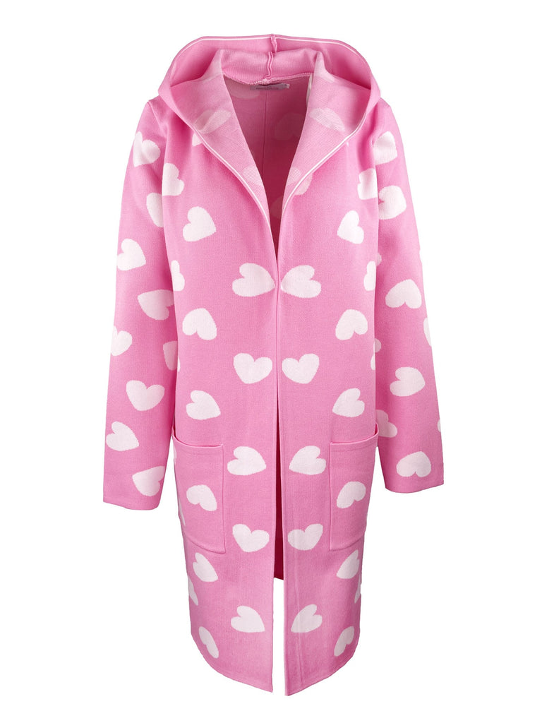 Strickjacke Janina Heart pink, Ansicht vorn