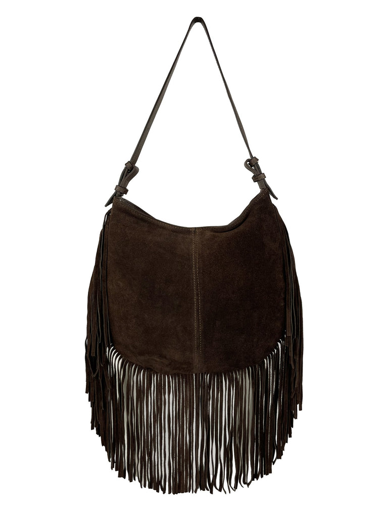 Tasche Fransen schokobraun, Ansicht vorn