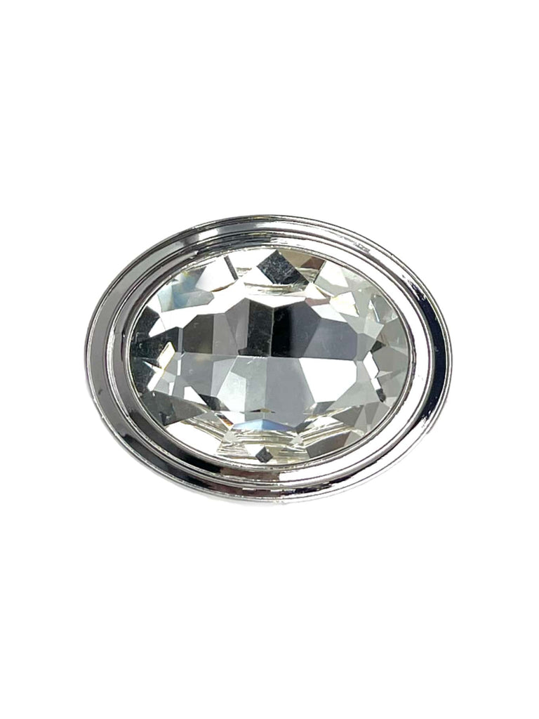 Wechselschließe Kristall Stein silberfarben, Ansicht oben