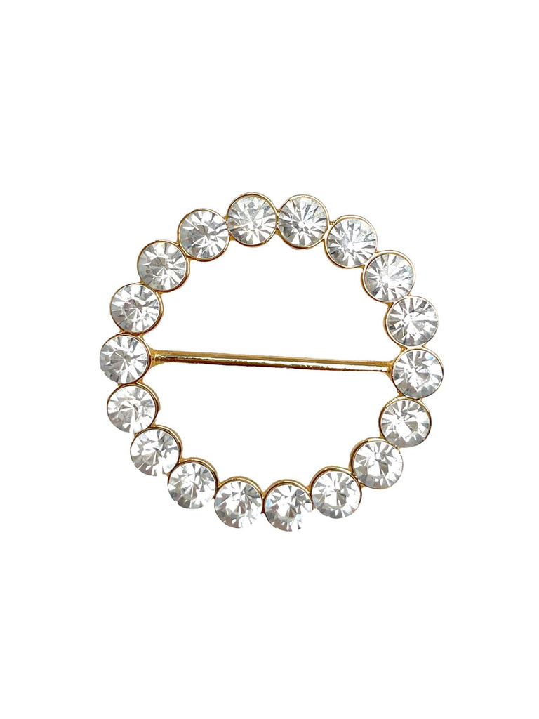 Tuch Spange Strass goldfarben, Ansicht oben