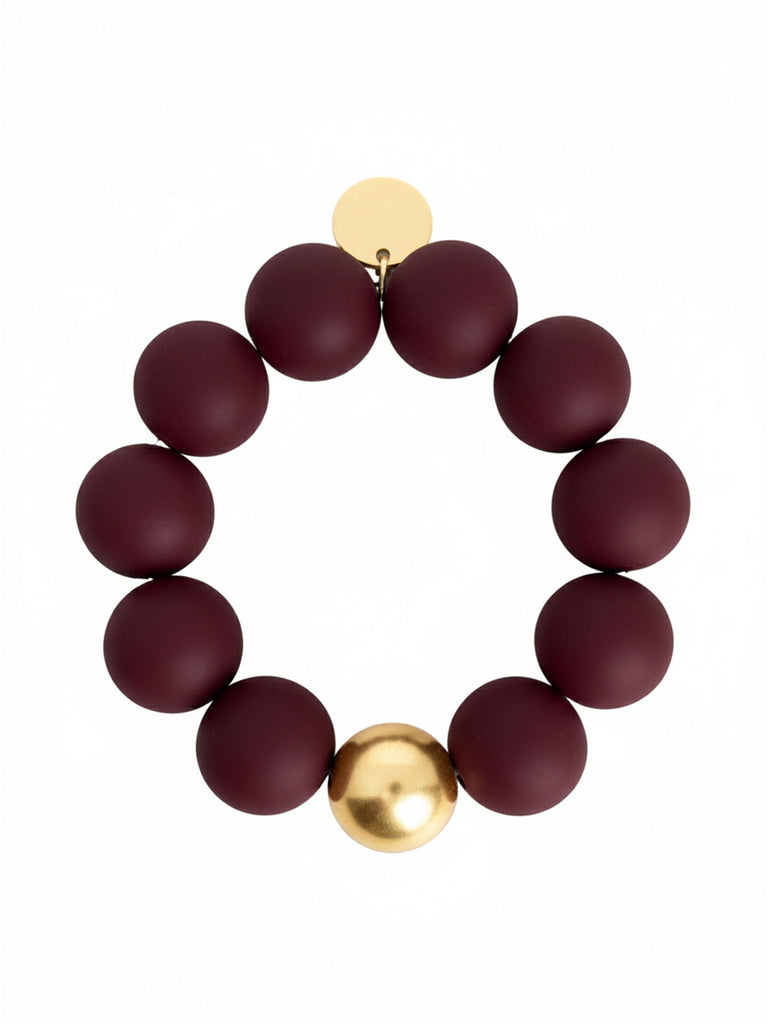 Armband Perlen burgund matt