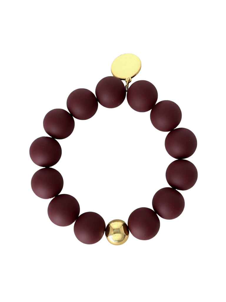 Armband midi Perlen burgund matt