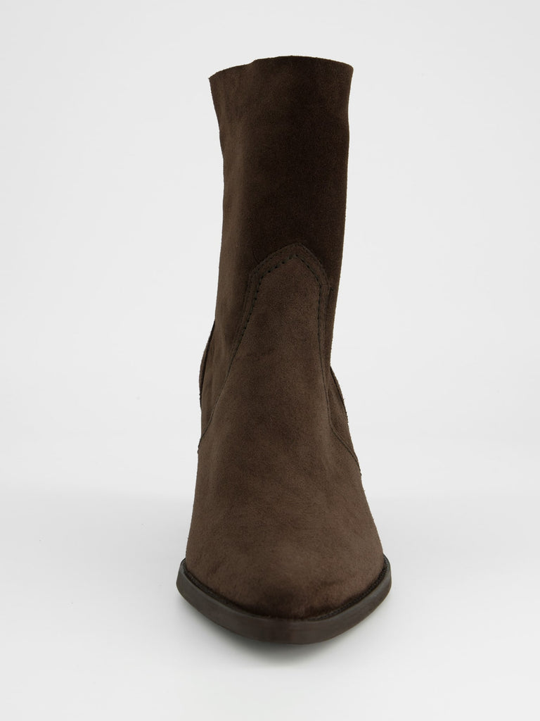 Stiefelette Soft Suede mit Reißverschluss mocca, Ansicht vorn