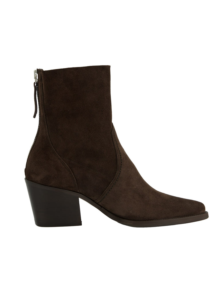 Stiefelette Soft Suede mit Reißverschluss mocca, Ansicht seitlich