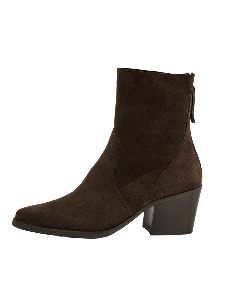 Stiefelette Soft Suede mit Reißverschluss mocca, Ansicht seitlich