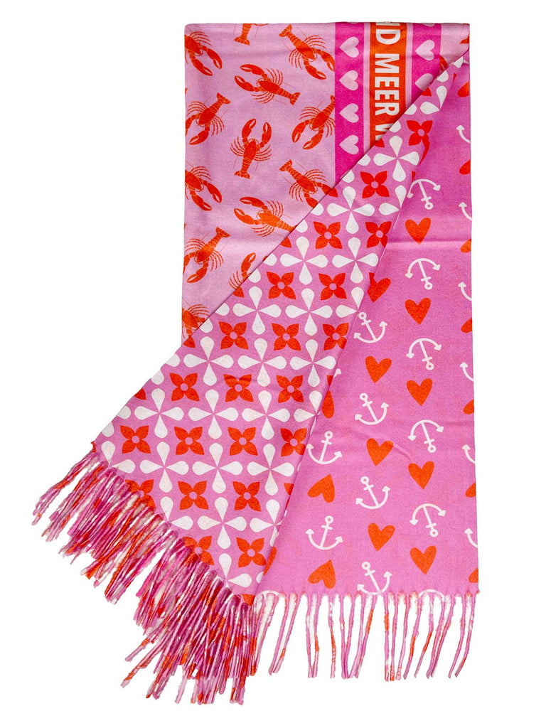 Schal Strand rosa orange