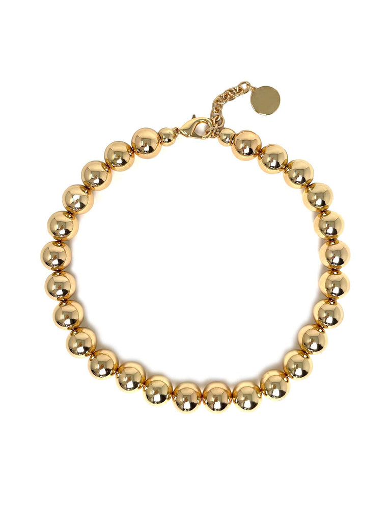 Kette Perlen groß goldfarben