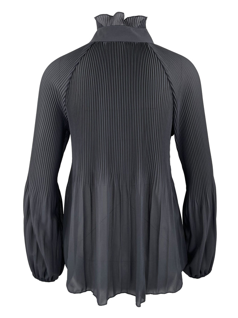 Bluse Plissee grau, Ansicht hinten