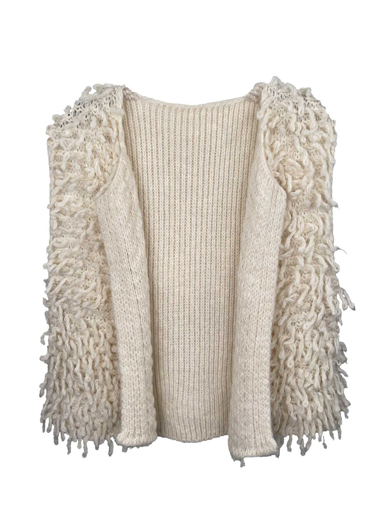 Strickweste creme, Ansicht vorn