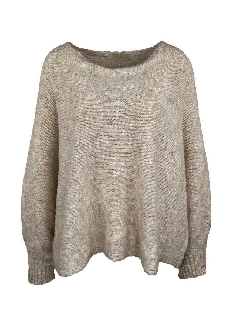 Poncho Pullover Fine beige, Ansicht vorn