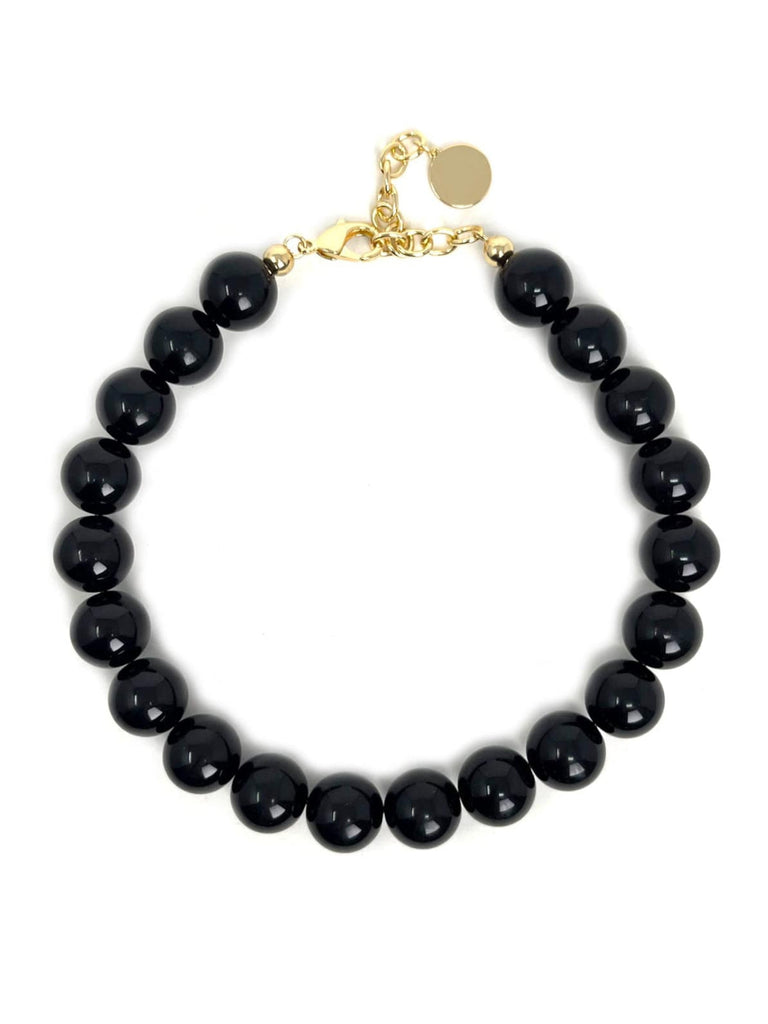 Kette Perlen schwarz glänzend