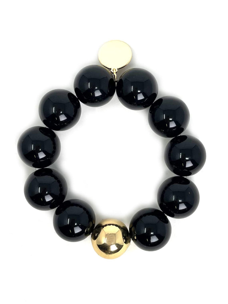 Armband Perlen schwarz glänzend