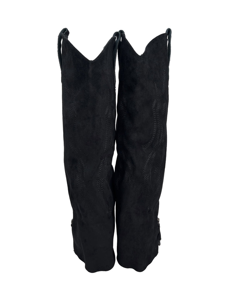 Cowboy Stiefel bestickt schwarz, Ansicht hinten