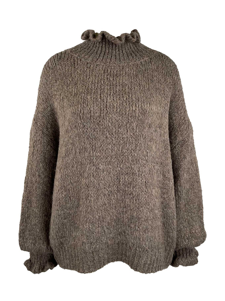 Pullover Lara taupe, Ansicht vorn