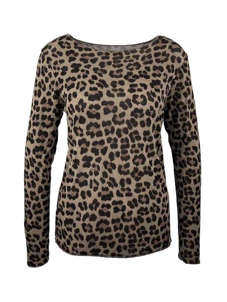 Shirt mit Cashmere Leo taupe, Ansicht vorn