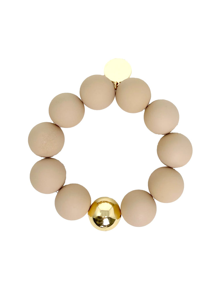 Armband Perlen beige matt