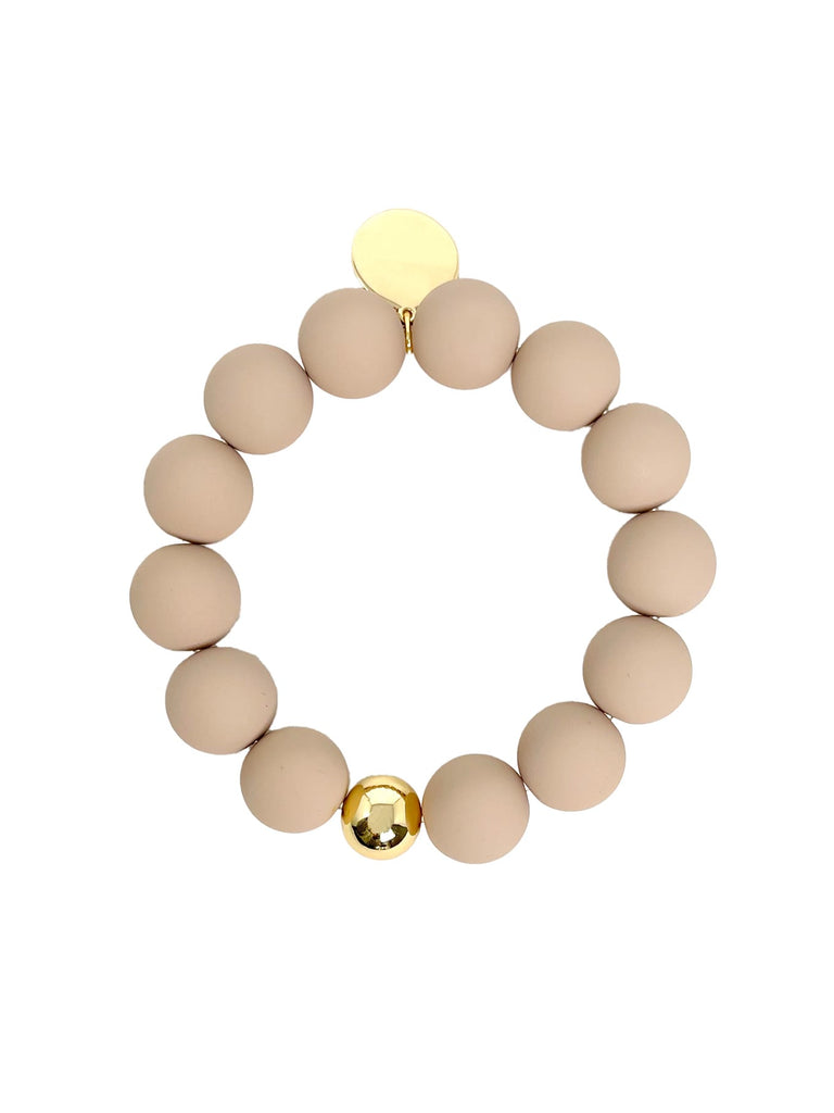 Armband midi Perlen beige matt