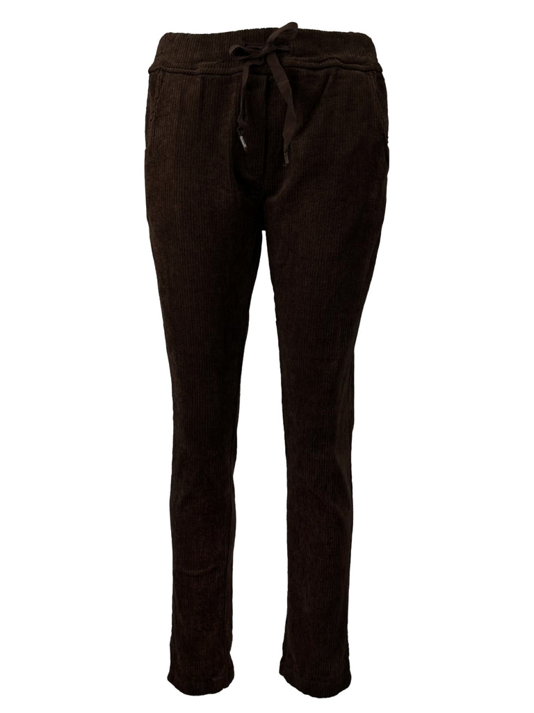 Jogpant Cord schokobraun, Ansicht vorn