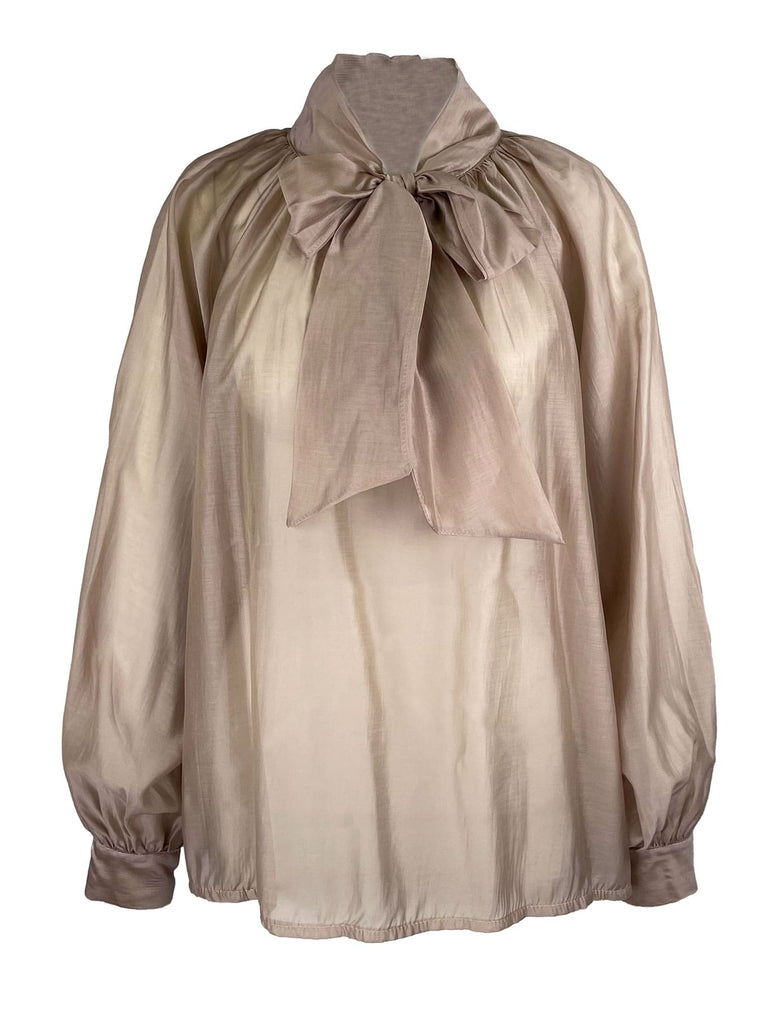 Tunika mit Schleife taupe, Ansicht vorn